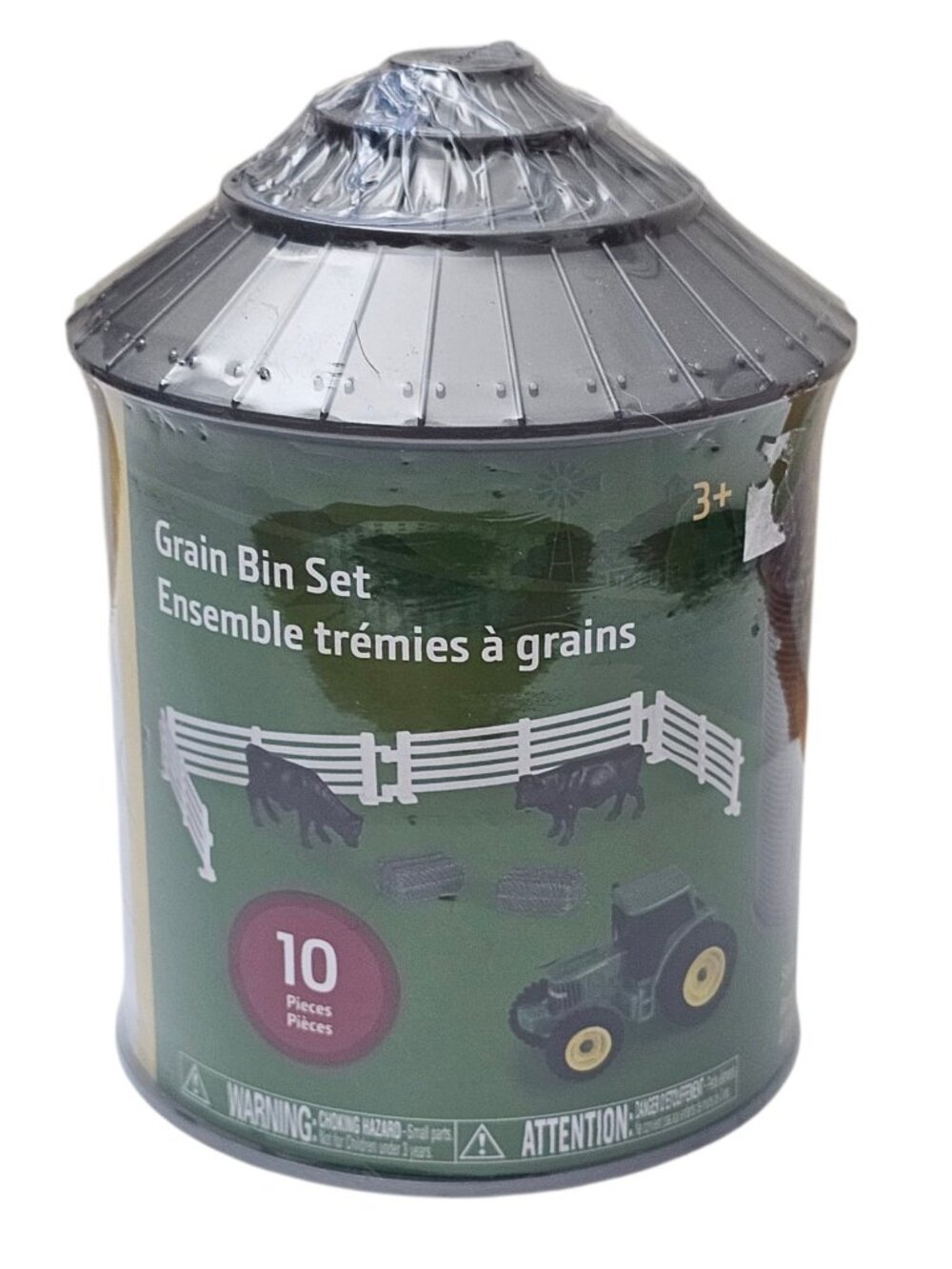 Brand New 1:64 Ertl Tomy John Deere Grain Bin Tractor & Cow Farm Set 10 Pieces - Picture 6 of 6